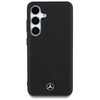 Mercedes Leather Debossed Lines MagSafe case for Samsung Galaxy S25 - black