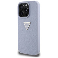 Guess Hot Stamp 4G Pattern Triangle Metal Logo iPhone 16 Pro Max Case - Purple