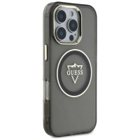 Guess IML Metal Mountain Logo MagSafe iPhone 16 Pro Case - Black