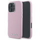 Karl Lagerfeld Saffiano Full Wrapped Elongated Metal Logo MagSafe iPhone 16 Pro Max Case - Pink