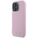 Karl Lagerfeld Saffiano Full Wrapped Elongated Metal Logo MagSafe iPhone 16 Pro Max Case - Pink