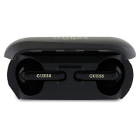 Guess Elongated Metallic Printed Logo Bluetooth TWS Headphones + Docking Station - Black