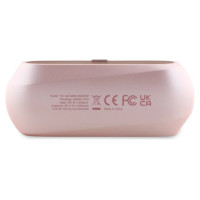 Guess Elongated Metalic Printed Logo Bluetooth TWS Headphones + Docking Station - Pink