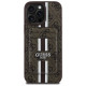 Guess 4G Stripes case with Magsafe wallet for iPhone 16 Pro Max brown