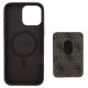 Guess 4G Stripes case with Magsafe wallet for iPhone 16 Pro Max brown