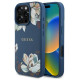 Guess Grained Printed Flower Pattern MagSafe case for iPhone 16 Pro Max blue