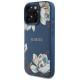 Guess Grained Printed Flower Pattern MagSafe case for iPhone 16 Pro Max blue