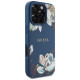 Guess Grained Printed Flower Pattern MagSafe case for iPhone 16 Pro Max blue