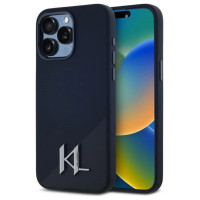 Karl Lagerfeld Silicone Shadow Metal Initial MagSafe Case for iPhone 15 Pro Black