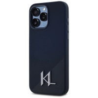 Karl Lagerfeld Silicone Shadow Metal Initial MagSafe Case for iPhone 15 Pro Black