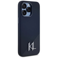 Karl Lagerfeld Silicone Shadow Metal Initial MagSafe Case for iPhone 15 Pro Black
