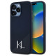 Karl Lagerfeld Silicone Shadow Metal Initial MagSafe Case for iPhone 15 Pro Max Black