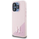 Karl Lagerfeld Silicone Shadow Metal Initial MagSafe Case for iPhone 15 Pro Pink