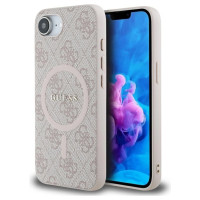 Guess 4G Ring Classic Logo MagSafe iPhone 16e Case - Pink
