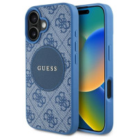 Guess 4G Circle Classic Logo MagSafe case for iPhone 16 - blue