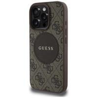 Guess 4G Circle Classic Logo MagSafe case for iPhone 16 Pro - brown