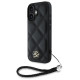 Karl Lagerfeld Quilted Initial Logo & Chain Strap iPhone 16 Case - Black