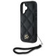 Karl Lagerfeld Quilted Initial Logo & Chain Strap iPhone 16 Case - Black