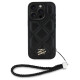 Karl Lagerfeld Quilted Initial Logo & Chain Strap iPhone 16 Pro Case - Black