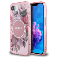 Guess IML Flowers MagSafe iPhone 16e Case - Pink