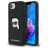 Karl Lagerfeld Monogram Karl Head Pin iPhone 16e Case - Black