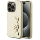 Karl Lagerfeld Wrinkled Metal Signature iPhone 15 Pro Max Case - Gold