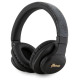 Guess Leather Tone On Tone Script Bluetooth 4G Over-Ear Headphones - Black