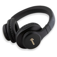 Guess Leather Tone On Tone Script Bluetooth 4G Over-Ear Headphones - Black