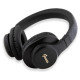 Guess Leather Tone On Tone Script Bluetooth 4G Over-Ear Headphones - Black