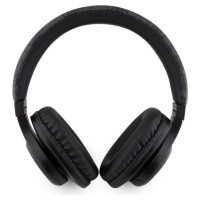 Guess Leather Tone On Tone Script Bluetooth 4G Over-Ear Headphones - Black
