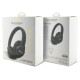 Guess Leather Tone On Tone Script Bluetooth 4G Over-Ear Headphones - Black
