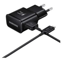 Samsung EP-TA200EBE USB-A 15W wall charger with EP-DR140ABE USB-A - USB-C cable (OOB Bulk - replacement packaging) - black