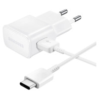 Samsung EP-TA200EWE USB-A 15W wall charger with EP-DR140AWE USB-A - USB-C cable (OOB Bulk - replacement packaging) - white