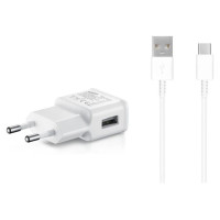 Samsung EP-TA200EWE USB-A 15W wall charger with EP-DR140AWE USB-A - USB-C cable (OOB Bulk - replacement packaging) - white