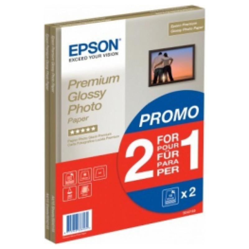 Epson Premium Glossy Photo Paper 30 sheets A4 2pack