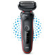 Braun Series 5 skuveklis AutoSense, sarkans - 51-R1000s
