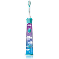 Sonicare zobu birste bērniem 3+ ar bluetooth un 8 maināmiem  dizainiem, zils - HX6322/04