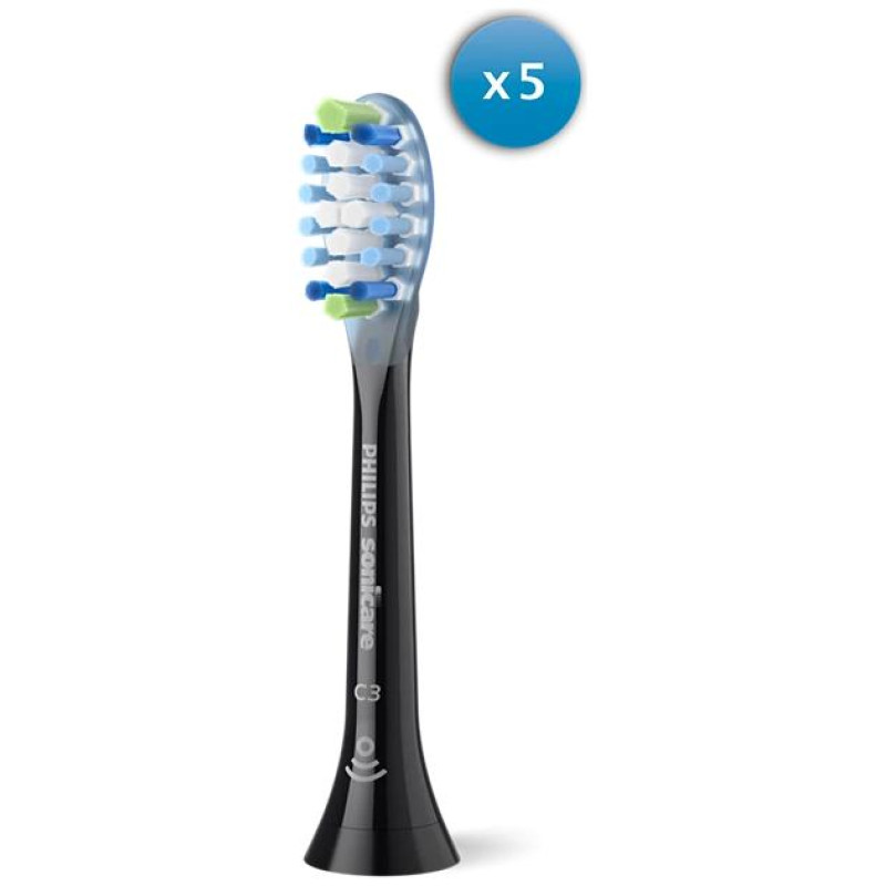 Sonicare C3 Premium Plaque Defence zobu birstes uzgaļi, komplektā 4 + 1 gab, melns - HX9045/88