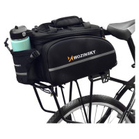 Wozinsky roomy bike carrier bag 35L (rain cover included) black (WBB19BK)