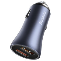 Baseus Golden Contactor Pro fast car charger 2x USB 40 W Quick Charge SCP FCP AFC + USB cable - USB Type C gray (TZCCJD-A0G)