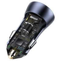 Baseus Golden Contactor Pro fast car charger 2x USB 40 W Quick Charge SCP FCP AFC + USB cable - USB Type C gray (TZCCJD-A0G)