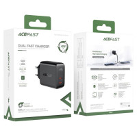 Acefast charger 2x USB Type C 40W, PPS, PD, QC 3.0, AFC, FCP black (A9 black)