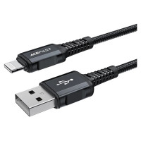 Acefast MFI USB - Lightning cable 1.8m, 2.4A black (C4-02 A Black)