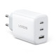 Ugreen fast charger 2x USB Type C / USB 65W PD3.0, QC3.0/4.0+ white (CD275)
