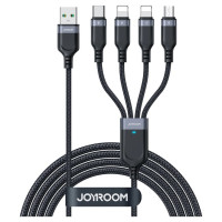 Joyroom Multi-Use Series S-A18 4in1 USB-A - USB-C / Lightning / Lightning / micro USB cable 1.2m - black