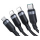 Joyroom Multi-Use Series S-A18 4in1 USB-A - USB-C / Lightning / Lightning / micro USB cable 1.2m - black