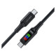 Acefast C7-03 USB-C USB-C 100W 1.2m cable with display - black