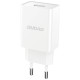 Dudao A4EU USB-A 2.1A wall charger - white + USB-A - micro USB cable