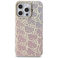 Hello Kitty IML Gradient Electrop Crowded Kitty Head Case for iPhone 14 Pro Max - Pink