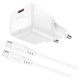Acefast A73 Mini PD 20W GaN wall charger + USB-C cable - white
